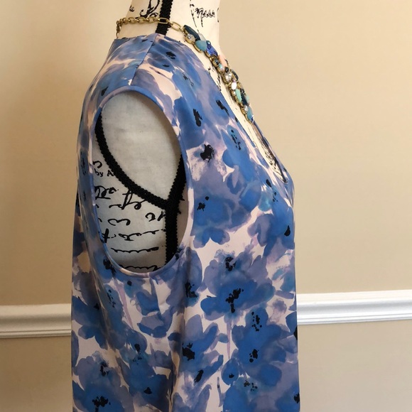 JCrew Factory Printed Cap-sleeve Shirttail Blouse - Picture 4 of 7